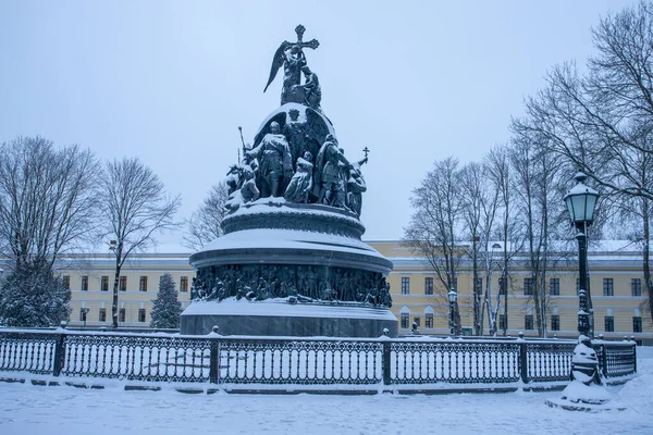 Russia Velikiy Novgorod Monumento Millennio Della Russia — Foto Stock