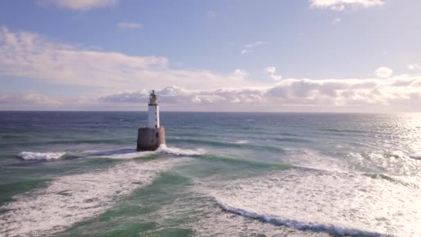 Rattray Head Lighthouse Aan Noordoostkust Van Schotland — Stockvideo