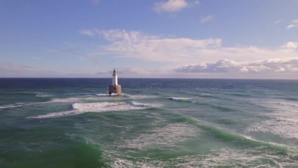 Rattray Head Lighthouse Aan Noordoostkust Van Schotland — Stockvideo