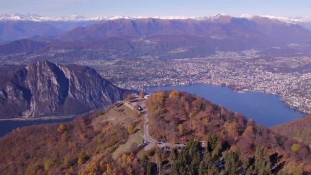 Szczyt Sighignola Balcone Italia Widokiem Lugano — Wideo stockowe