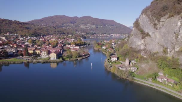 Lavena Ponte Tresa Town Swiss Italy Border Lake Lugano — Stock video