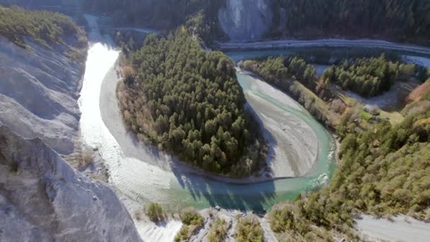Ruinaulta Στην Ελβετία Είναι Grand Canyon Country Aerial View — Αρχείο Βίντεο