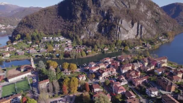 Lavena Ponte Tresa Town Swiss Italy Border Lake Lugano — Stock video