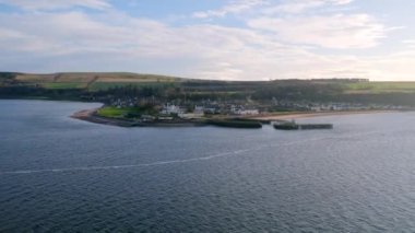 İskoçya Hava Manzaralı Cromarty Kasabası