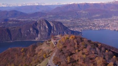 Sighignola Zirvesi ve Balcone D 'Italia Lugano' ya Bakış