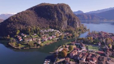 Lavena Ponte Tresa A Town İsviçre İtalya 'nın Lugano Gölü üzerinde