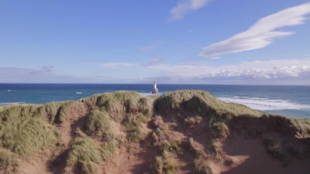 Rattray Head Dan Mercusuar North East Scottish Coastline — Stok Video