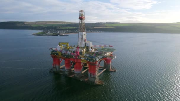 Equipamento Perfuração Petróleo Gás Vista Aérea Plataforma — Vídeo de Stock