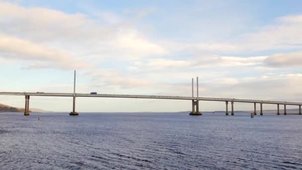 Most Szkocji Przecinający Się Północnego Kessock Inverness — Wideo stockowe