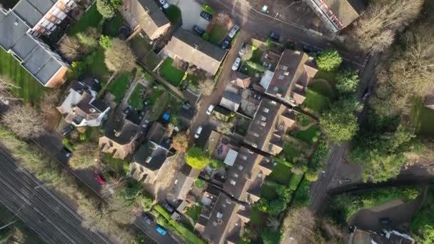 Casas Calles Reino Unido Vistas Desde Vista Pájaro — Vídeos de Stock