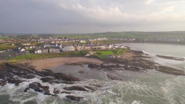 Portballintra Coastal Town Noord Ierland — Stockvideo