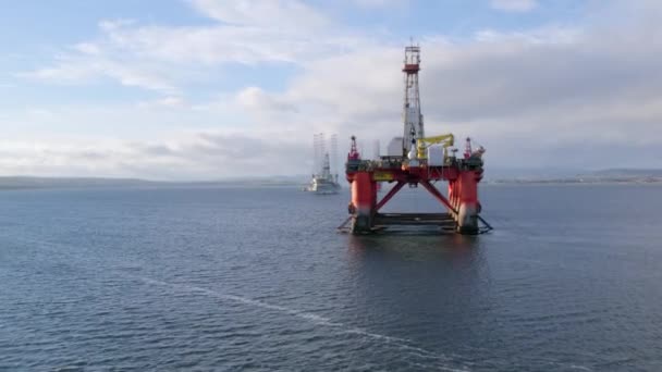 Appareil Forage Pétrolier Gazier Écosse Attente Déploiement Mer Nord — Video