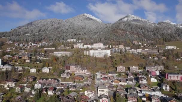 Leysin Kommun Schweiz Flygfoto — Stockvideo