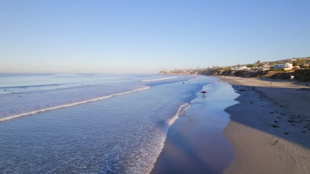 Surfer Pacific Beach Frühen Morgen San Diego Usa — Stockvideo