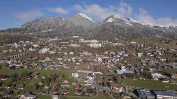Vistas Aéreas Del Municipio Leysin Aigle Suiza — Vídeo de stock