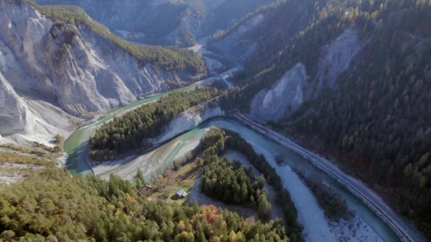 Sviçre Deki Harabe Country Aerial View Büyük Kanyonu Dur — Stok video