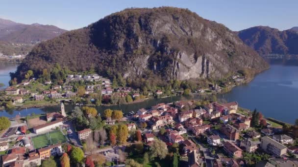Lavena Ponte Tresa Een Stad Aan Zwitserse Grens Aan Het — Stockvideo