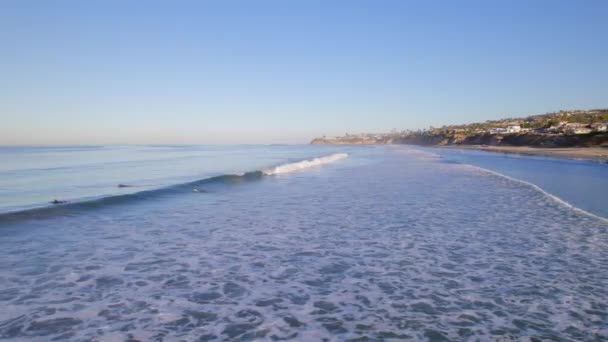 サンディエゴの早朝の太平洋岸でサーファー Usa — ストック動画