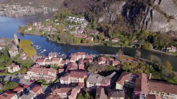 Lavena Ponte Tresa Sviçre Talya Sınırında Lugano Yakınlarında Güzel Bir — Stok video