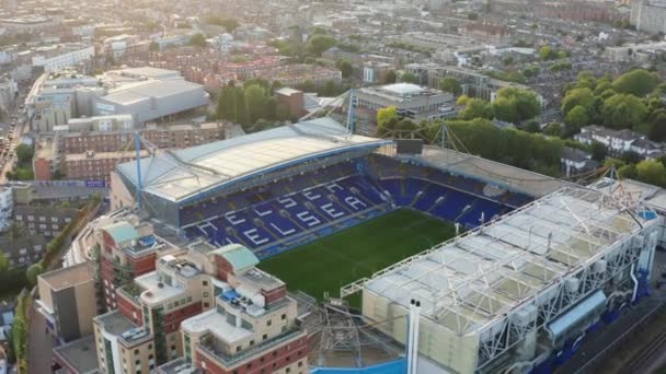 Stadion Stamford Bridge Večerních Hodinách Domov Fotbalového Klubu Chelsea — Stock video