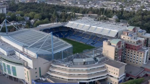 Chelsea Football Stadium Stamford Bridge Nella Vista Aerea Serale — Video Stock