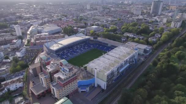 Stamford Bridge Stadium Kvällen Hemmet För Chelsea Football Club — Stockvideo