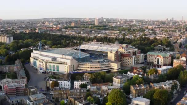 Stamford Bridge Stadium Kvällen Hemmet För Chelsea Football Club — Stockvideo