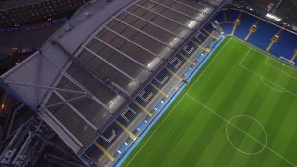 Proyectores Que Iluminan Campo Chelsea Football Club Stamford Bridge — Vídeo de stock