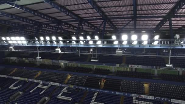 Světlomety Osvětlující Hřiště Chelsea Football Club Stamford Bridge — Stock video