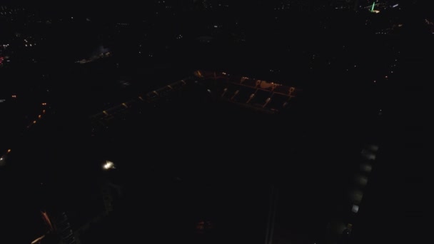 Ishallens Ljus Släckt Vid Stamford Bridge Chelsea Natten — Stockvideo