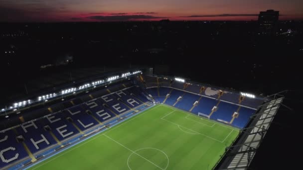 Stamford Bridgeでスタジアムライトが点灯 チェルシーFc Night — ストック動画