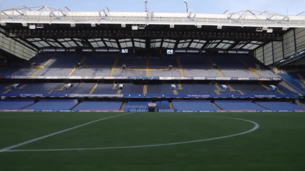 Pitch Level View Stamford Bridge Stadium Home Chelsea Football Club — Stock Video