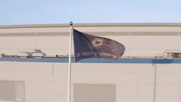 Flaga Klubie Piłkarskim Stamford Bridge Chelsea — Wideo stockowe