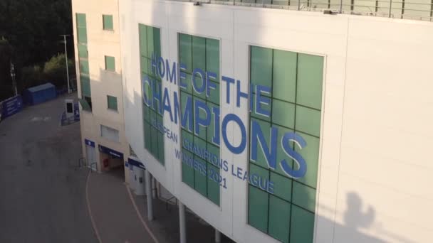 Stamford Bridge Stadium Zewnątrz Aerial View Chelsea Football Club — Wideo stockowe