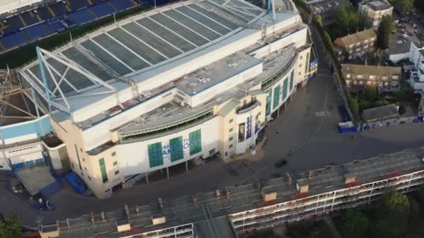 Stamford Bridge Stadium Zewnątrz Aerial View Chelsea Football Club — Wideo stockowe