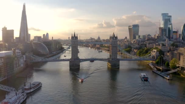 London United Kingdom Circa 2022 Londra Daki Thames Nehri Sunset — Stok video