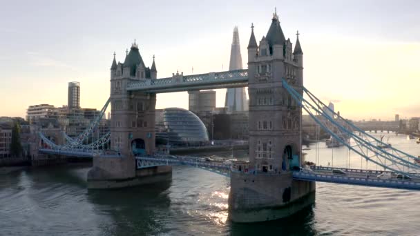 London Vereinigtes Königreich Circa 2022 Ikonische Tower Bridge Über Der — Stockvideo