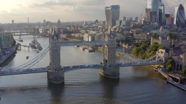 Londýn Spojené Království Circa 2022 Ikonický Most Přes Řeku Temži — Stock video