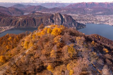 Sighignola Zirvesi ve Balcone D 'Italia Lugano' ya Bakış