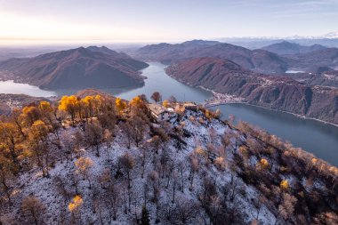 Sighignola Zirvesi ve Balcone D 'Italia Lugano' ya Bakış