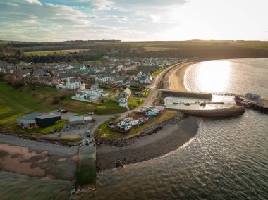 İskoçya Hava Manzaralı Cromarty Kasabası
