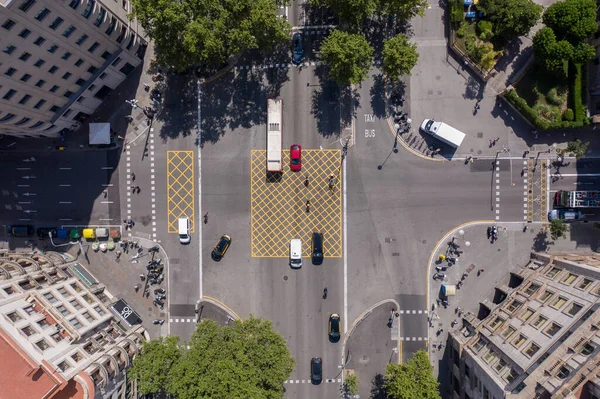 Bird Eye View Streets Blocks Barcelona Spain — Stock Photo, Image