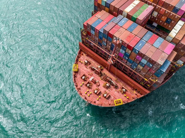 Πλοίο Εμπορευματοκιβωτίων Στη Θάλασσα Που Μεταφέρει Εμπορεύματα Και Φορτίο Εικόνα Αρχείου