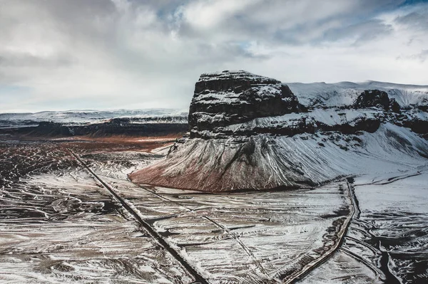 Montagna Islandese Coperta Neve — Foto Stock