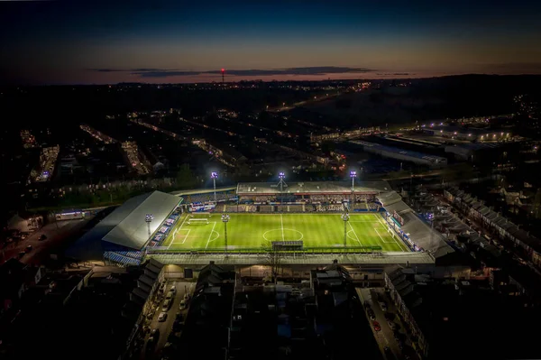 Luton Town Football Club Aerial View of Kenilworth Road Stadium at Night