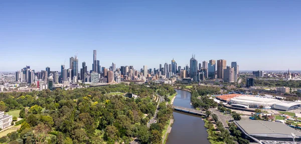 Melbourne City Skyline Australien Sommaren — Stockfoto