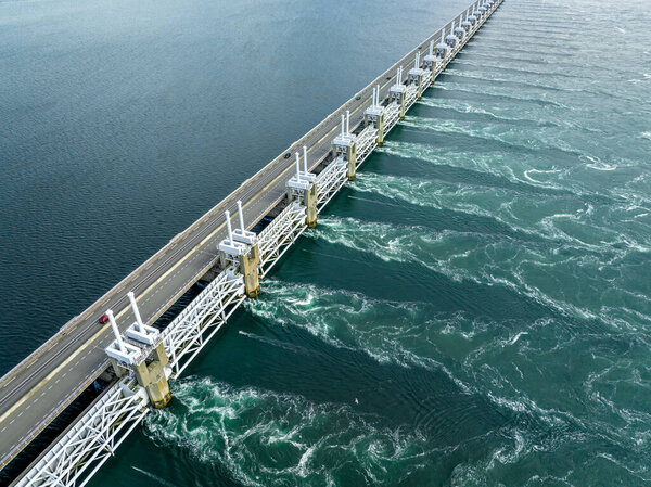 Storm Surge Barrier Bridge to Protect the Netherlands Mainland from Rising Seas