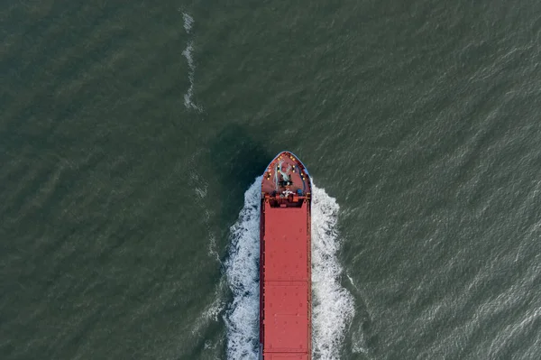 Barco Carga Granel Vista Aérea Pájaro Marino — Foto de Stock