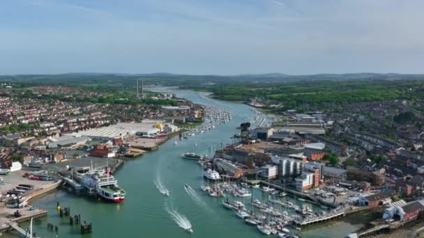 Cowes East Cowes Cidade Ilha Wight Vista Aérea — Vídeo de Stock