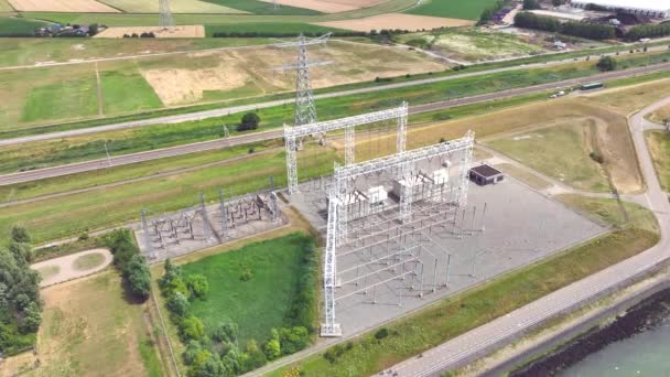 Sous Station Électrique Haute Tension Distribution Énergie — Video